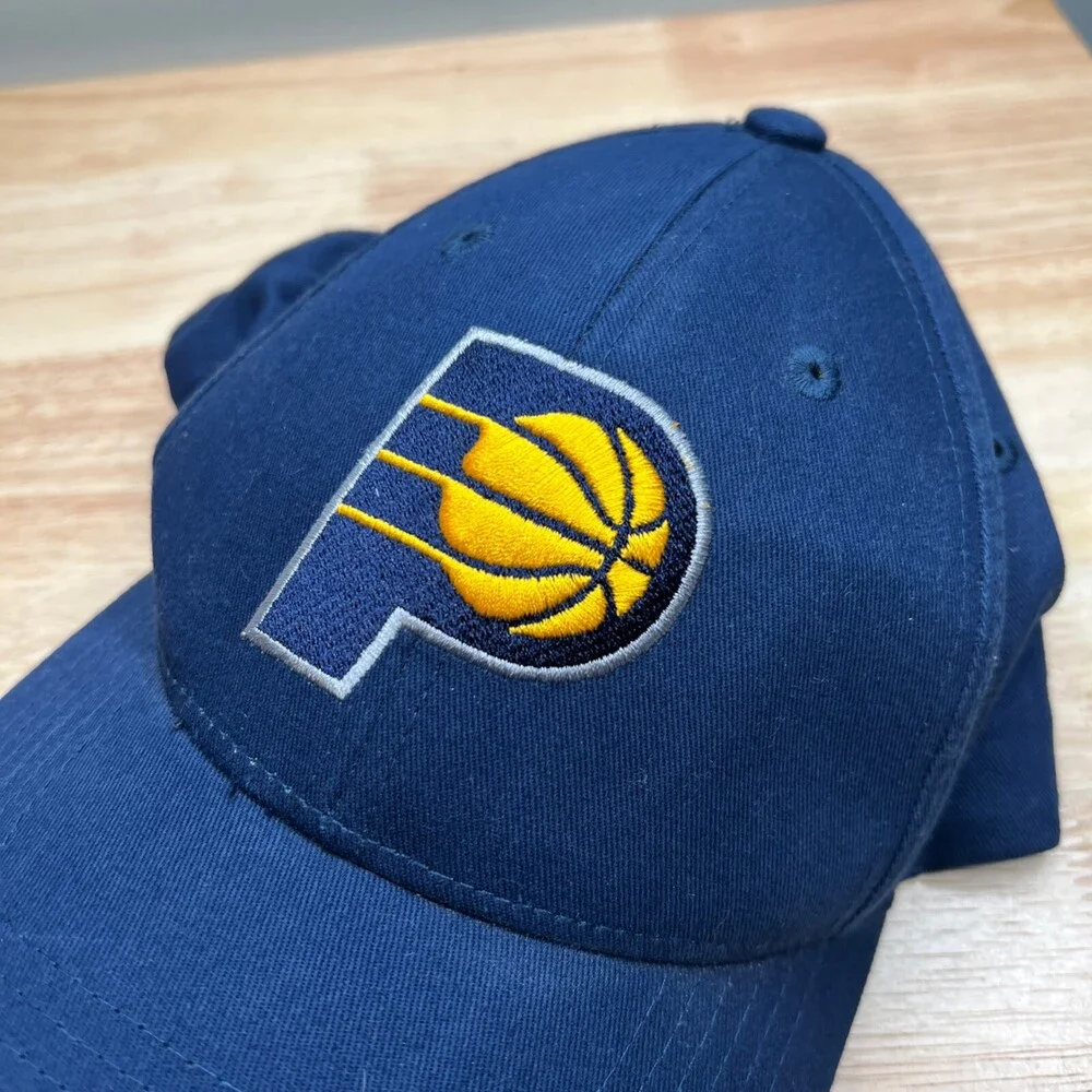 Indiana Pacers Strapback Hat Mens‎ Blue Baseball Cap Embroidered Logo NBA